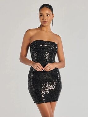 Forever 21 Sparkly Sequin Strapless Mini Tube Dress